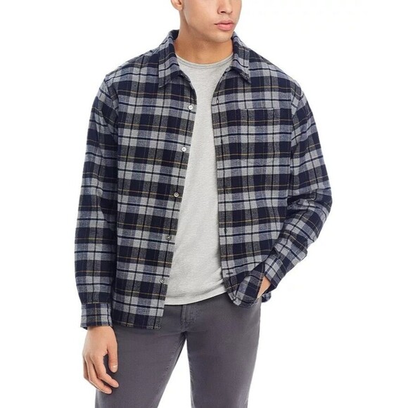 NORSE PROJECTS Shirt Mens Medium Gray Check Button Up CARSTEN FLANNEL $215 - Picture 2 of 11